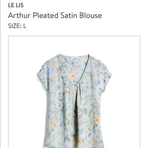 Le Lis Arthur Pleated Satin Blouse